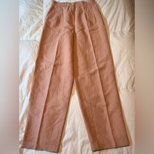 Liz Claiborne Women’s Lined Wide-Leg Linen-Blend Pants in Dusty Peach Size 8
